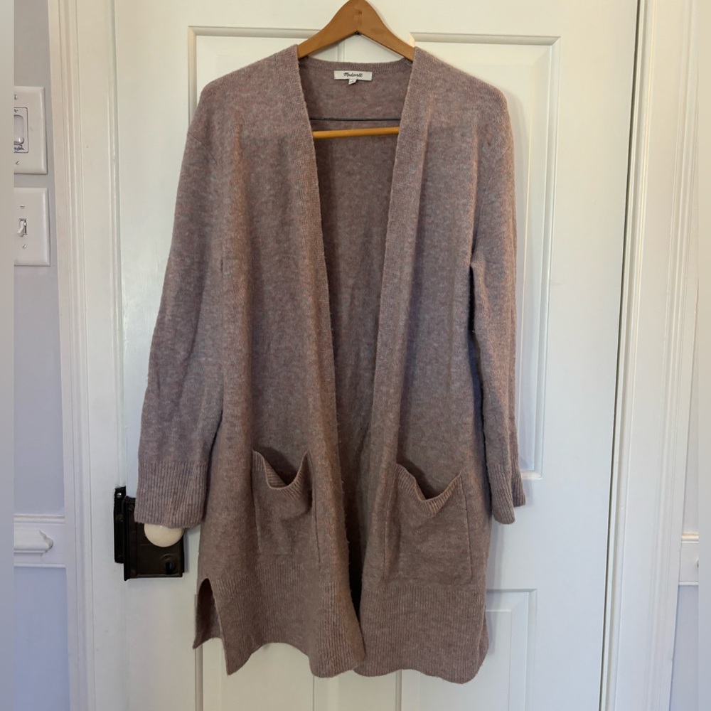 Madewell Heather Purple Long Cardigan Sweater Size Small